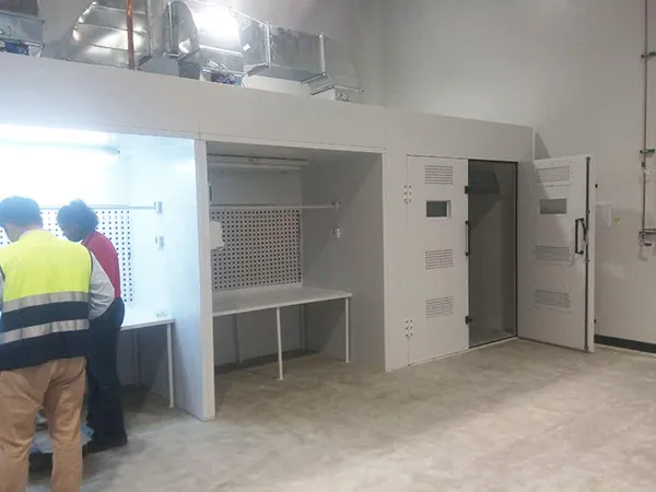 Cabine de peinture ouverte à double flux