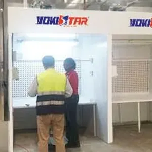 Cabine de peinture ouverte à double flux